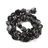 Natural Black Netstone Beads Strands G-B022-27C-4