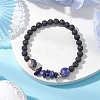 7Pcs Natural Mixed Stone Chips & Round Beaded Stretch Bracelets Set for Women BJEW-JB11130-4