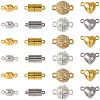20 Bags 4 Styles 2 Colors Brass & Alloy Magnetic Clasps with Loops KK-FS0002-01-1