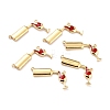 Brass Enamel Links Connectors KK-P204-03G-1