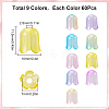 540Pcs 9 Colors Transparent Acrylic Beads Caps TACR-SC0001-34-2