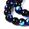 Electroplate Opaque Glass Beads Strands EGLA-Q132-6MM-01C-21-3