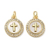 Brass Micro Pave Cubic Zirconia Pendants X-KK-A282-01G-03-1