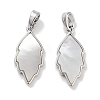 Brass Pave Natural Shell Pendants KK-C051-16P-1