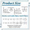 240Pcs 8 styles Stainless Steel Fancy Bead Caps STAS-PH0006-65-2