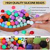 80Pcs Round Silicone Focal Beads SIL-SZ0001-24-38-3