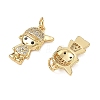 Brass Micro Pave Black Cubic Zirconia Pendants CU-CBA9AFC-01G-12-2
