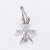 Brass Micro Pave Cubic Zirconia Charms LS-ZIRC-E135-30P-1