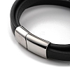 Men's Black PU Leather Cord Multi-Strand Bracelets BJEW-K243-01AS-3