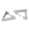 Rack Plating Triangle Brass Micro Pave Cubic Zirconia Hoop Earrings EJEW-Z059-14P-01-2