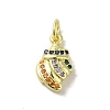 Real 18K Gold Plated Brass Pave Colorful Cubic Zirconia Pendants KK-M283-07A-02-1