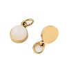 Ion Plating(IP) Natural White Jade Half Round Charms with Jump Ring STAS-A097-05G-02-2