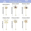 6Pcs 6 Styles Flower Plastic & Resin Rhinestone Brooches JEWB-CJ0003-39-2