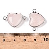 Natural Rose Quartz Love Heart Pendants G-T138-205H-P-3