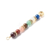 7 Chakra Mixed Gemstone Copper Wire Wrapped Big Pendants PALLOY-JF01899-01-5