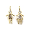 Brass Micro Pave Cubic Zirconia Pendants KK-D339-02G-04-1