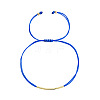 Brass Tube Braided Bead Bracelets VV5058-2-1