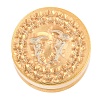 Golden Tone Round Wax Seal Brass Stamp Heads AJEW-S087-02G-09-2
