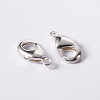 Silver Color Plated Brass Lobster Claw Clasps X-KK-903-S-NF-4