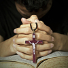 6Pcs 3 Colors Religion Cross Wood Big Pendants WOOD-DC0001-18-7