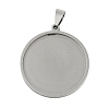 Non-Tarnish 201 Stainless Steel Pendant Cabochon Settings STAS-L279-009P-1