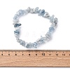 Natural Aquamarine Chip Beaded Stretch Bracelets for Women Men BJEW-K277-01-5