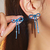 Brass Rhinestone Stud Earrings FS-WG4CB7C-13-1