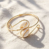 Ocean Alloy & Natural Cowrie Shell Spiral Upper Arm Cuff Bangles WG57DAE-01-1