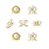 10Pcs 5 Styles Alloy with Plastic Scarf Buckle Ring AJEW-CJ0001-35-3