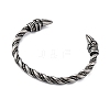 Viking 304 Stainless Steel Twisted Eagle Open Cuff Bangles for Men BJEW-U001-02P-2