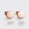 Ion Plating(IP) 304 Stainless Steel Stud Earring Findings X-STAS-K184-01-02RG-1