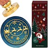 Brass Wax Seal Stamps with Wood Handle AJEW-WH0412-0413-1
