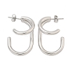304 Stainless Steel Two-layer C-Shaped Stud Earrings EJEW-Z098-18P-4