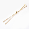 Adjustable Brass Micro Pave Cubic Zirconia Chain Bracelet Making X-ZIRC-T004-39G-1