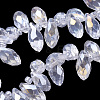 Electroplate Glass Faceted Teardrop Beads Strands X-EGLA-D014-01-2