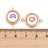 CCB Plastic Frame with Polymer Clay Heart Star Flower Beads Flat Round Links Connector Charms KK-D103-10D-G-3