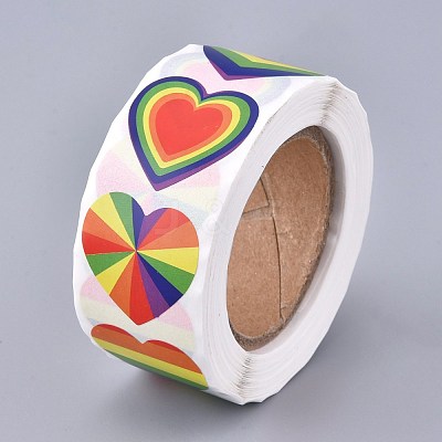 Heart Shaped Stickers Roll DIY-K027-A06-1