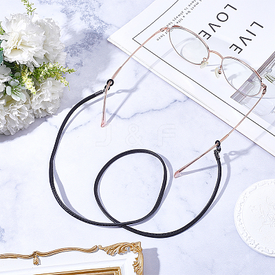 Leather Eyeglass Necklace Strap AJEW-CL0005-06B-1
