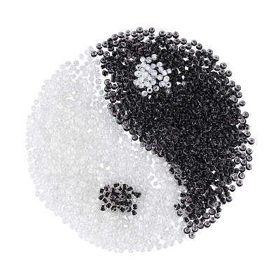 7000Pcs 2 Colors Grade A Round Glass Seed Beads SEED-PH0002-72-1