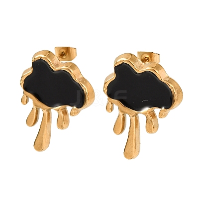 Valentine's Day 304 Stainless Steel Stud Earrings EJEW-D357-01A-G-1