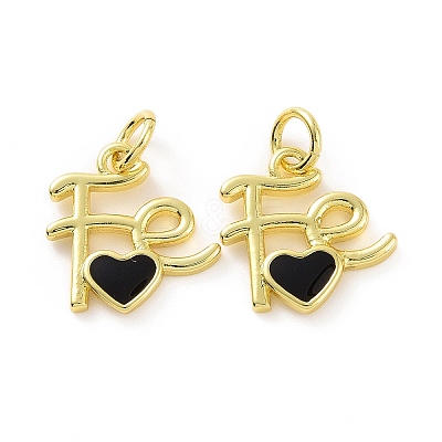 Rack Plating Brass Enamel Charms KK-C008-18G-01-1