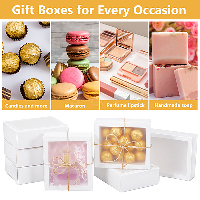 Cardboard Drawer Gift Storage Boxes with Clear Cover CON-WH0092-72B-01-1