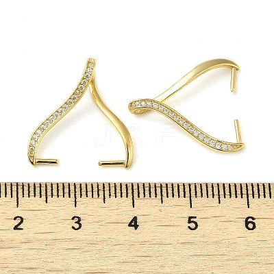 Rack Plating 925 Sterling Silver Micro Pave Clear Cubic Zirconia Ice Pick Pinch Bails LS-STER-NH0001-52G-1