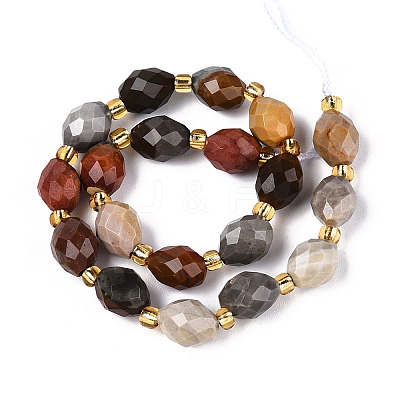 Natural Picture Jasper Beads Strands G-N342-53-8x6-09-1