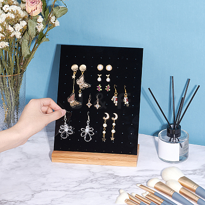 Acrylic 70 Holes Earring Display Stands EDIS-WH0006-13-1