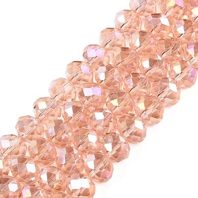 Electroplate Glass Beads Strands X-EGLA-A044-T8mm-B21-1