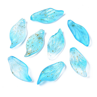 Frosted Transparent Spray Painted Glass Pendants GGLA-S054-016G-03-1