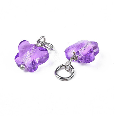Faceted Transparent Glass Charms GLAA-T024-06B-1