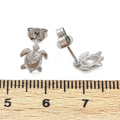 Brass Stud Earrings EJEW-R032-03P-1