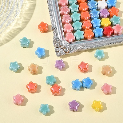 1 Strand Handmade Porcelain Bead Strands PORC-YW0001-36-1